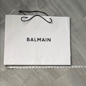 Balmain White Bag with Black Logo